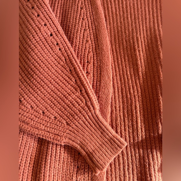 Bluivy oversize knit cardigan. Coral. Size small. - Picture 4 of 5